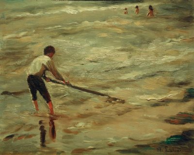 Shellfishers – Grey Sea, Study by Max Liebermann